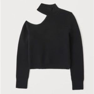(NWOT) Abercrombie & Fitch LuxeLoft Cutout Slim Mockneck Sweater Knit Top
